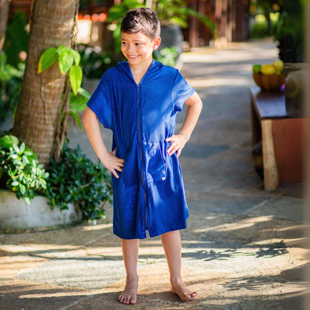 Roupão Zíper Plush Marinho ✅