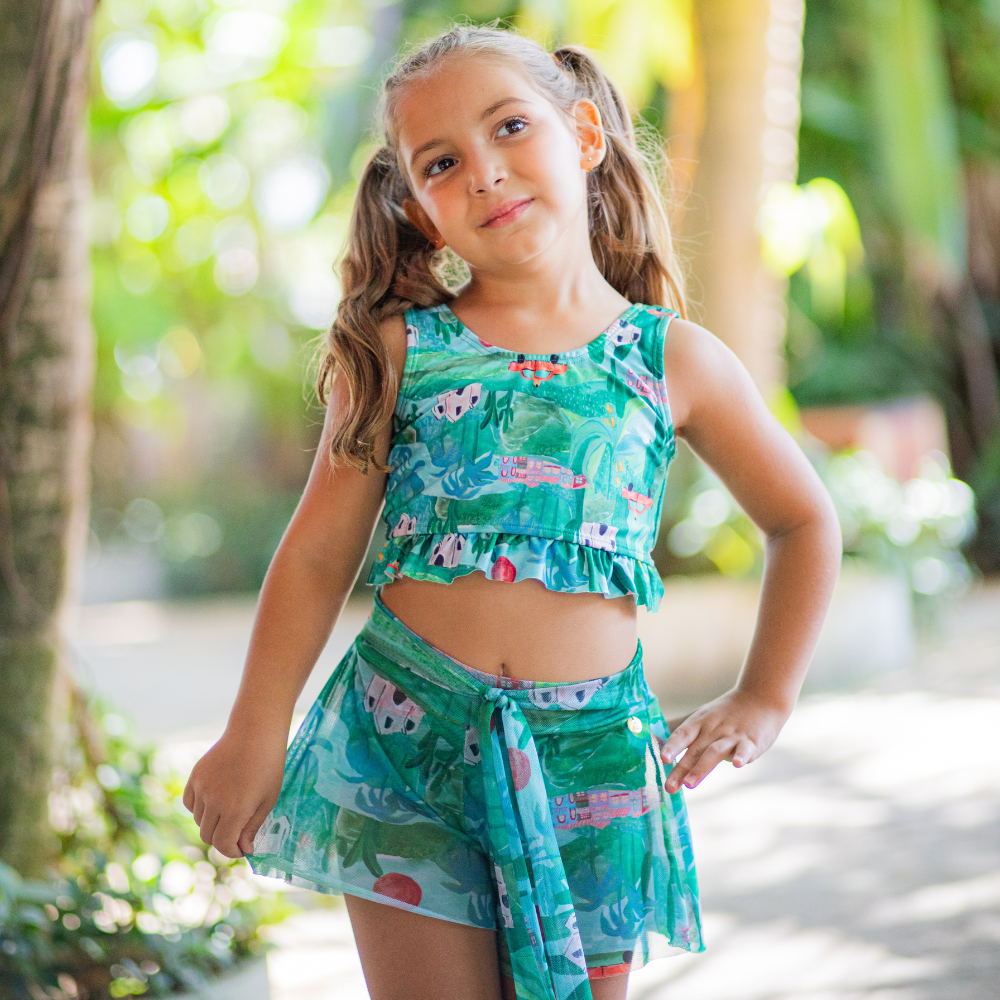 Short Laço Tule Veraneio ✅