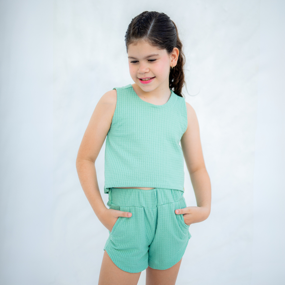 Conjunto Waffle Verde Pistache